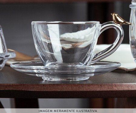 Jogo de Xícaras para Café Bird Golden | Westwing