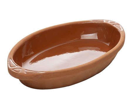 Refratário Oval com Alça Maia Terracota | Westwing