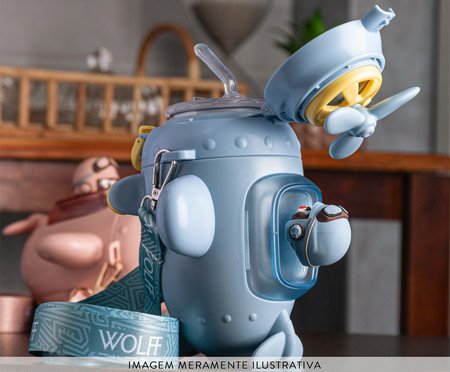 Garrafa Squeeze Infantil Avião Azul | Westwing