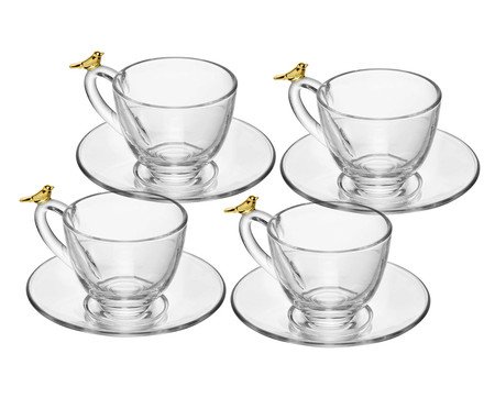 Jogo de Xícaras para Chá Bird Golden | Westwing