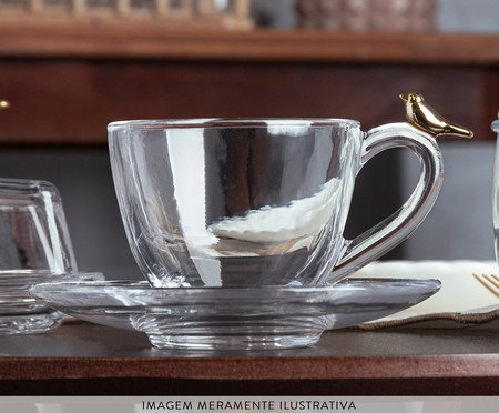 Jogo de Xícaras para Chá Bird Golden | Westwing