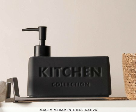 Porta Detergente Líquido com Suporte Soft Touch Cinza | Westwing