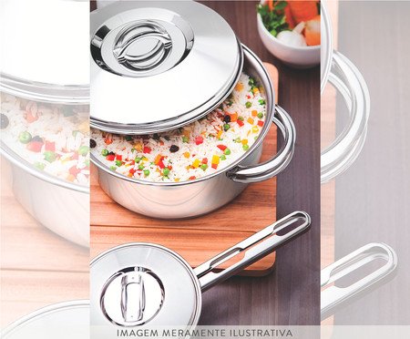 Panela Cocotte em Inox Acqua - Prata | Westwing