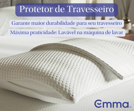 Protetor de Travesseiro Emma Branco - 50X70cm | Westwing