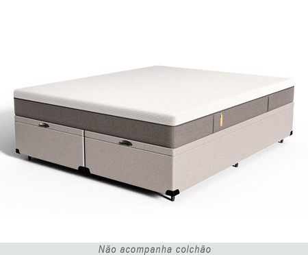 Cama Baú Emma Cinza Queen Size | Westwing