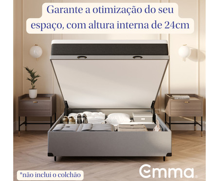 Cama Baú Emma Cinza Casal | Westwing