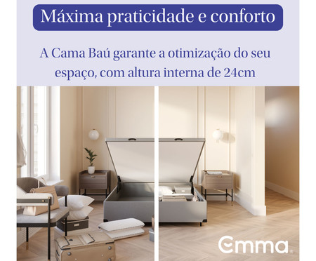 Cama Baú Emma Cinza Solteiro | Westwing