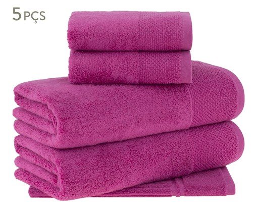 Jogo de Toalhas Buddemeyer Hannah Intense Air Banhão Rosa 5 peças, pink | WestwingNow