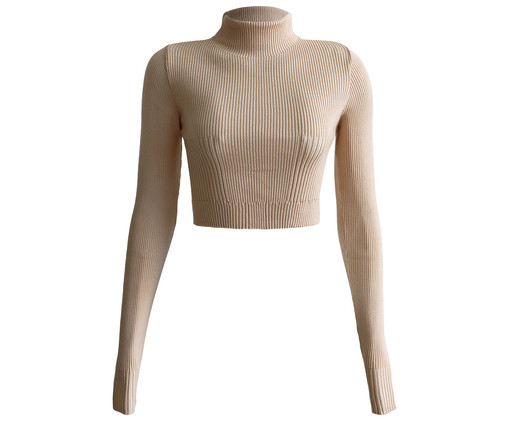 Blusa Cropped Canelada Vanillate Creme, Bege | WestwingNow