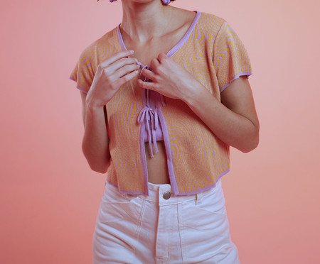 Blusa Display Lilac Lilás e Laranja | Westwing