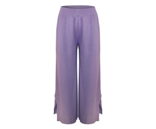 Calça Pantalona Glossy com Fenda Lilás, Lilás | WestwingNow