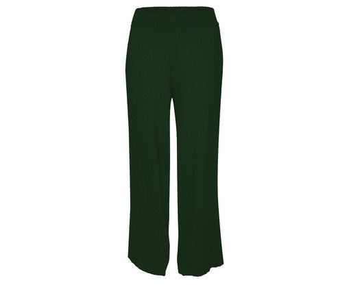 Calça Pantalona Canelada Cintura Alta Verde Musgo, Verde | WestwingNow