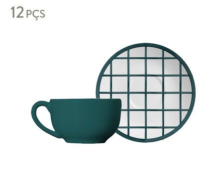 Xícaras para Chá com Pires Green Trace | Westwing