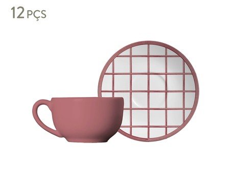 Xícaras para Chá com Pires Pink Trace | Westwing
