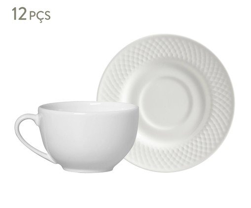 Xícaras para Chá com Pires Satin White, Branco | WestwingNow