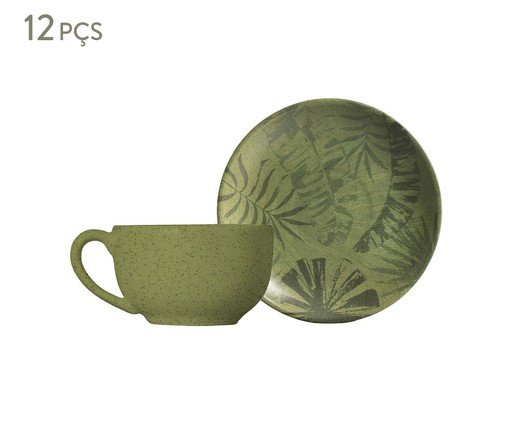 Xícaras para Chá com Pires Coup Palm, Verde | WestwingNow