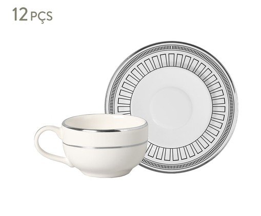 Xícaras para Café com Pires Elegance Premium, Branco | WestwingNow