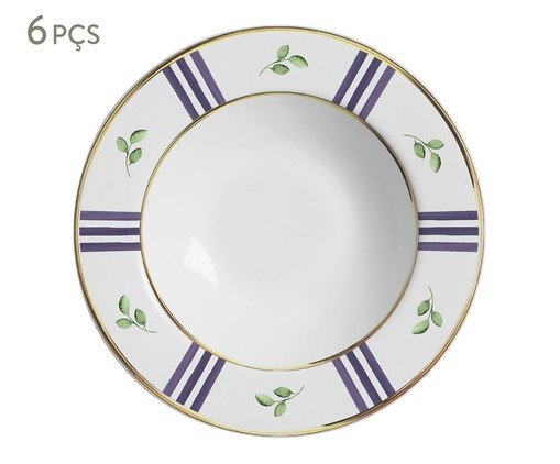 Prato Fundo Fall com Filete Ouro, Branco | WestwingNow