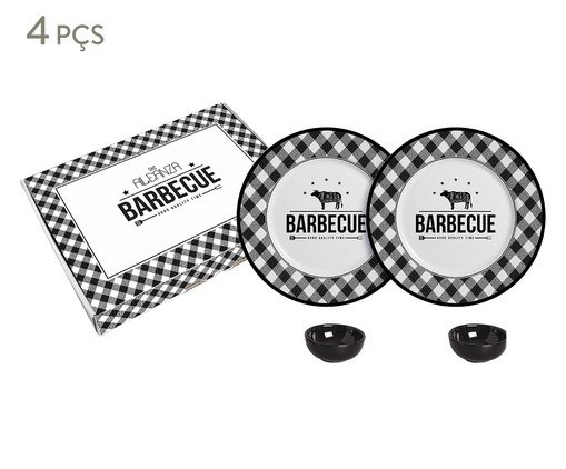 Jogo de Pratos para Sobremesa e Molheiras Barbecue Collection, Preto | WestwingNow
