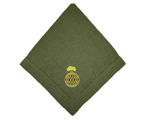 Guardanapo em Algodão com Ajour Bola - Verde, green | WestwingNow
