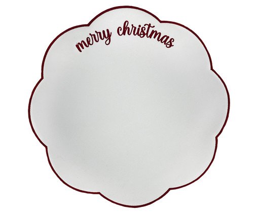 Lugar Americano em Nylon Merry Xmas - Branco e Verde, white | WestwingNow