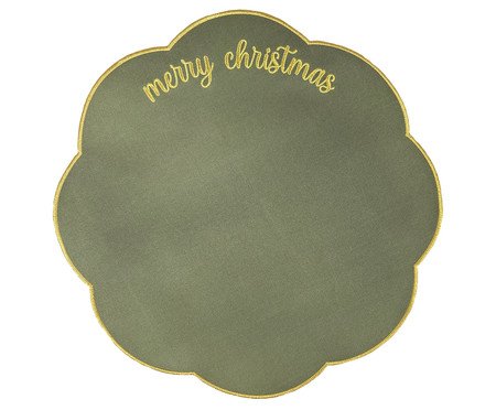 Lugar Americano em Nylon com Lurex Merry Xmas - Verde | Westwing
