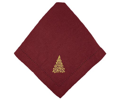Guardanapo em Algodão com Ajour Árvore - Vermelho, red | WestwingNow