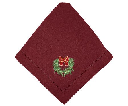Guardanapo em Algodão com Ajour Laço - Vermelho | Westwing