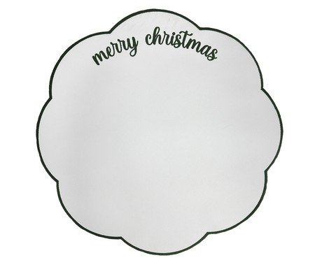 Lugar Americano em Nylon Merry Xmas - Branco e Vermelho | Westwing