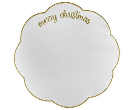 Lugar Americano Nylon Bco com Lurex Merry Xmas - Branco | Westwing
