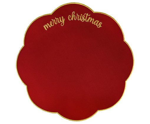 Lugar Americano Nylon com Lurex Merry Xmas - Vermelho, red | WestwingNow