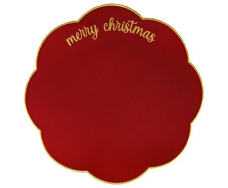 Lugar Americano Nylon com Lurex Merry Xmas - Vermelho | Westwing