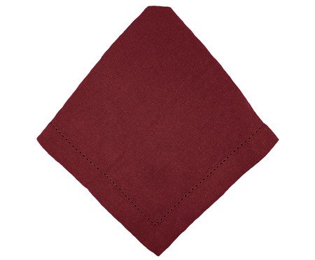 Guardanapo em Algodão com Ajour Liso - Vermelho | Westwing