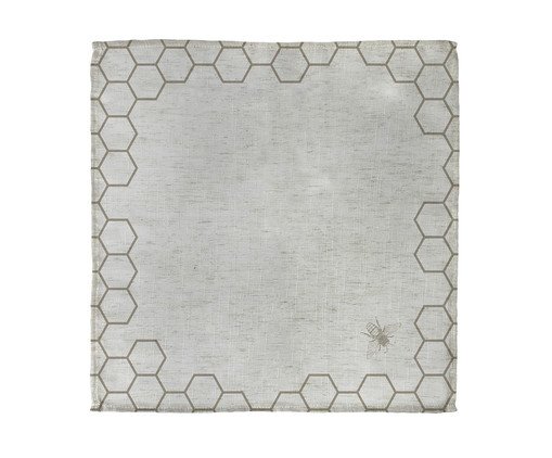 Guardanapo de Mesa em Linho Colmeia - Cinza, Off White | WestwingNow