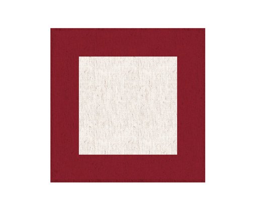 Guardanapo de Mesa em Linho Frame - Off White e Vermelho, Off White | WestwingNow