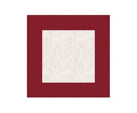 Guardanapo de Mesa em Linho Frame - Off White e Vermelho