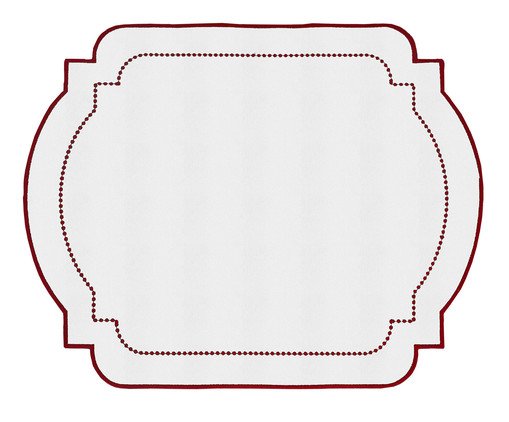 Lugar Americano em Nylon com Bordado Wine - Branco, white | WestwingNow