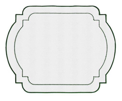 Lugar Americano em Nylon com Bordado Leaf - Branco, white | WestwingNow
