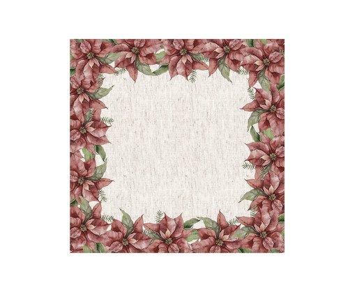 Guardanapo de Mesa em Linho Flowers Frame, Off White | WestwingNow