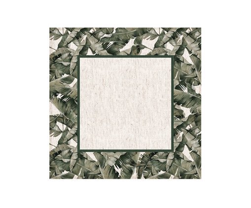 Guardanapo de Mesa em Linho Nana Leaves Frame, Off White | WestwingNow