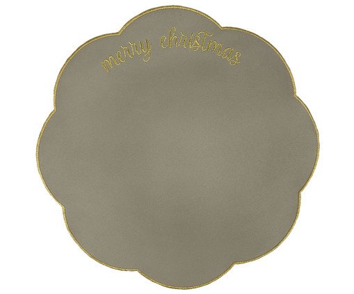 Lugar Americano Nylon com Lurex Merry Xmas, beige | WestwingNow