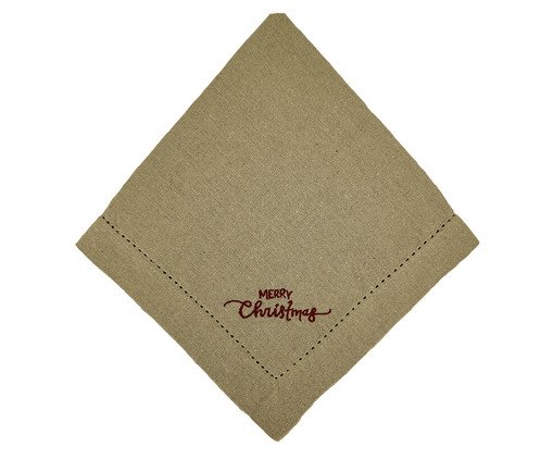 Guardanapo em Algodão com Ajour Merry Christmas, beige | WestwingNow