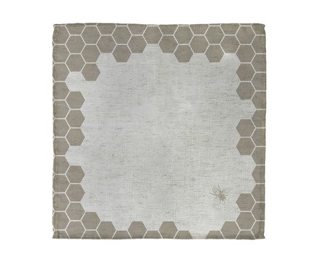 Guardanapo de Mesa em Linho Colmeia - Cinza e Dourado | Westwing