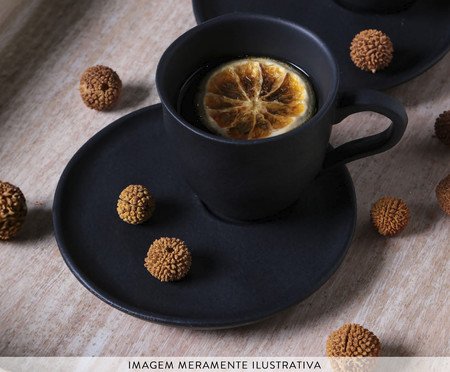 Jogo de Xícaras para Chá Orgânico Preto Matte | Westwing