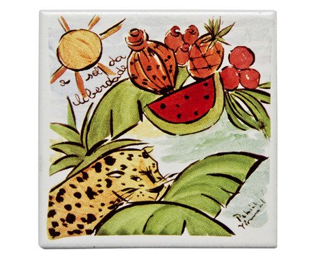 Azulejo em Porcelana Onça Pintada