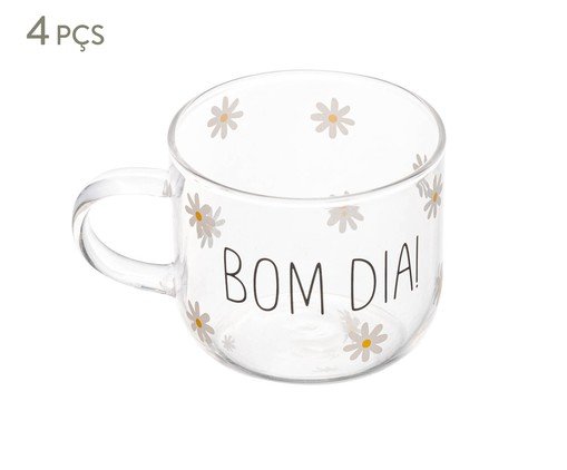 Jogo de Canecas Bom Dia Iv, Transparente | WestwingNow
