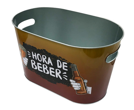 Balde Hora de Beber Prateado e Marrom