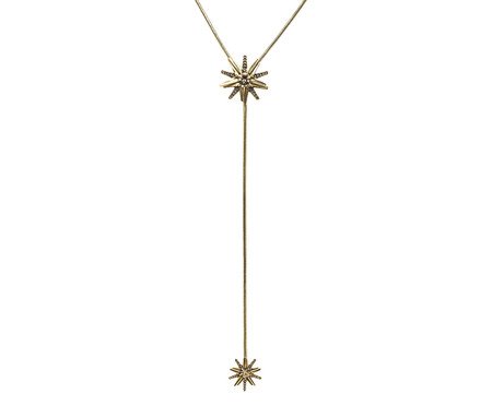 Colar Gravata Elemental Banhado a Ouro Vintage