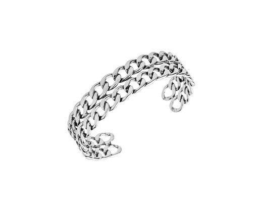 Bracelete Corrente Duplo Força Prata Vintage, Prata ou Metálico | WestwingNow