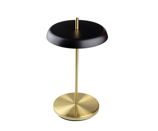 Luminária de Mesa Dalu Bivolt - Preto e Dourado Escovado, black | WestwingNow